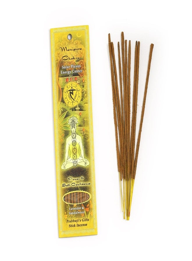 Prabhuji’s Gifts - Divine Chakra Incense Sticks - Manipura Solar Plexus Energy - Handmade Herbal Indian Incense - Agarbatti for Meditation & Cleansing - Fire Element, Power & Self-Confidence