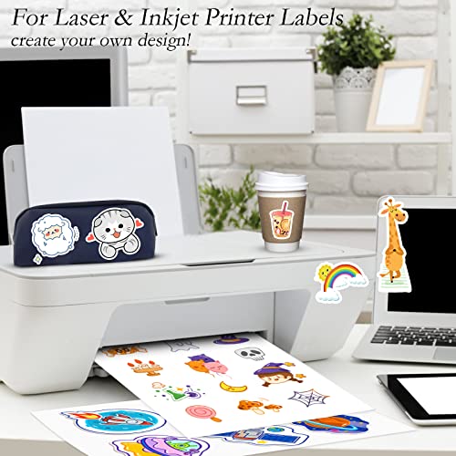 NefLaca 100 Full Sheets Sticker Paper for Laser & Ink Jet Printers, 8.5" x 11" Full Sheet Address Shipping Label, 100 Sheets 100 Labels - Image 4