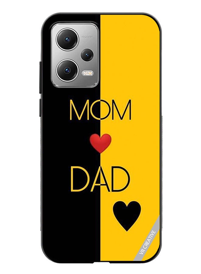 VR CREATIVE غطاء حماية لهاتف Xiaomi Redmi Note 12 بتصميم حب الأم والأب متعدد الألوان - Image 1