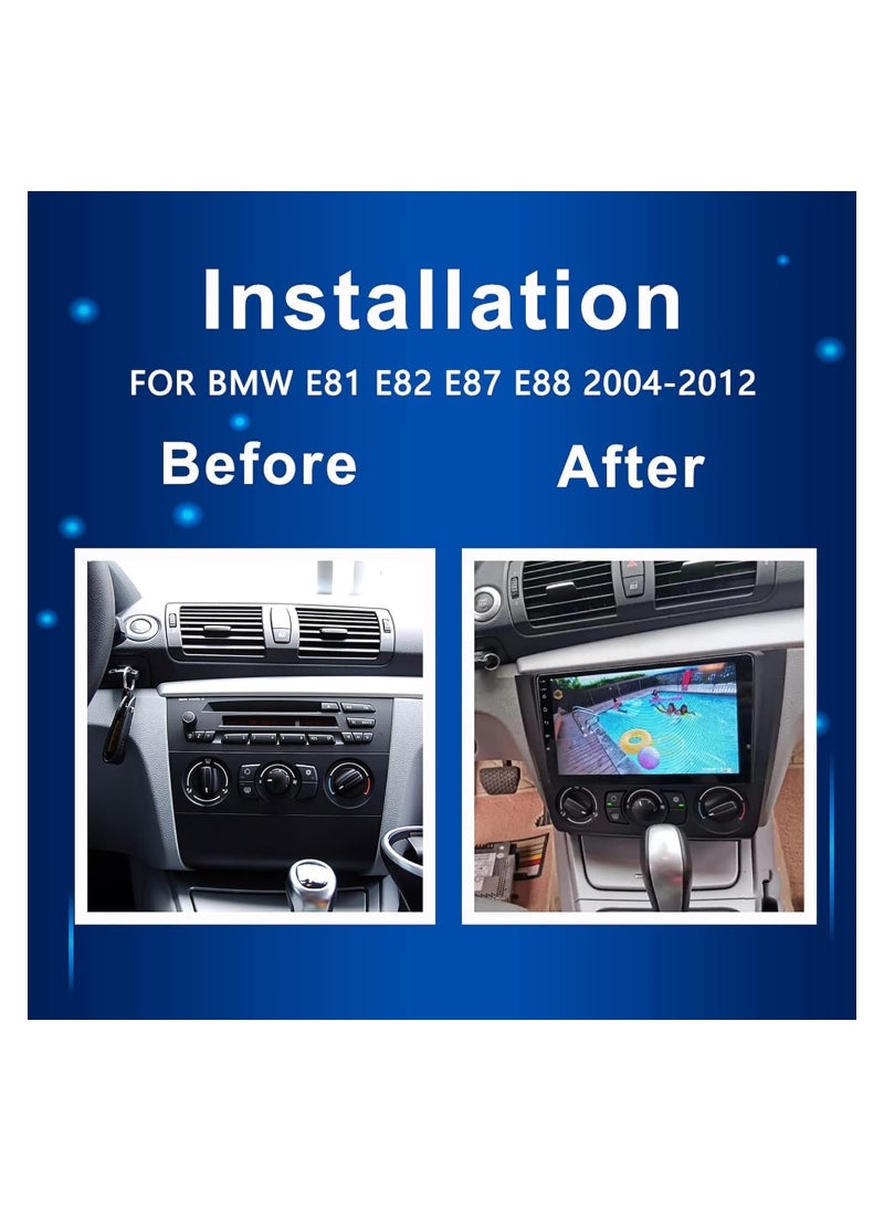 Vierex - Android Screen For BMW 1 Series E81 E82 E87 E88 AT 116i 118i 120i 130i 2004-2012 Manual AC, 9 Inch Screen Compatible Apple Carplay Android Auto Wireless 4GB Ram Reversing Camera Included - Image 1