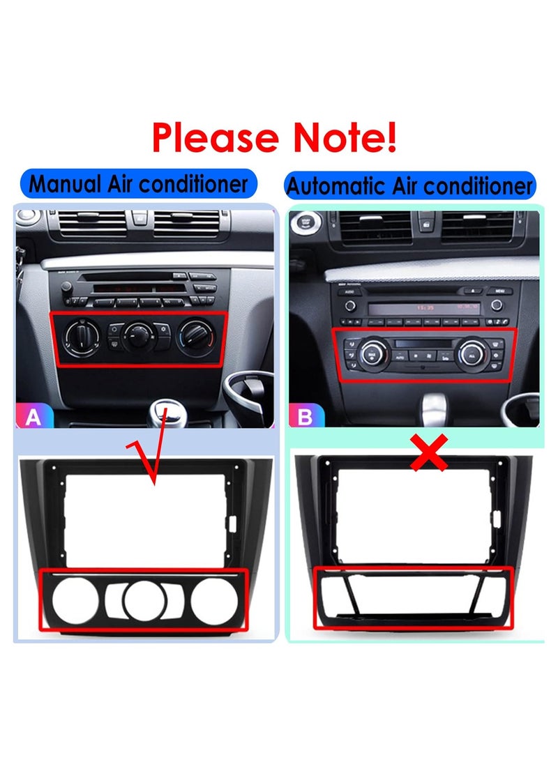 Vierex - Android Screen For BMW 1 Series E81 E82 E87 E88 AT 116i 118i 120i 130i 2004-2012 Manual AC, 9 Inch Screen Compatible Apple Carplay Android Auto Wireless 4GB Ram Reversing Camera Included - Image 1
