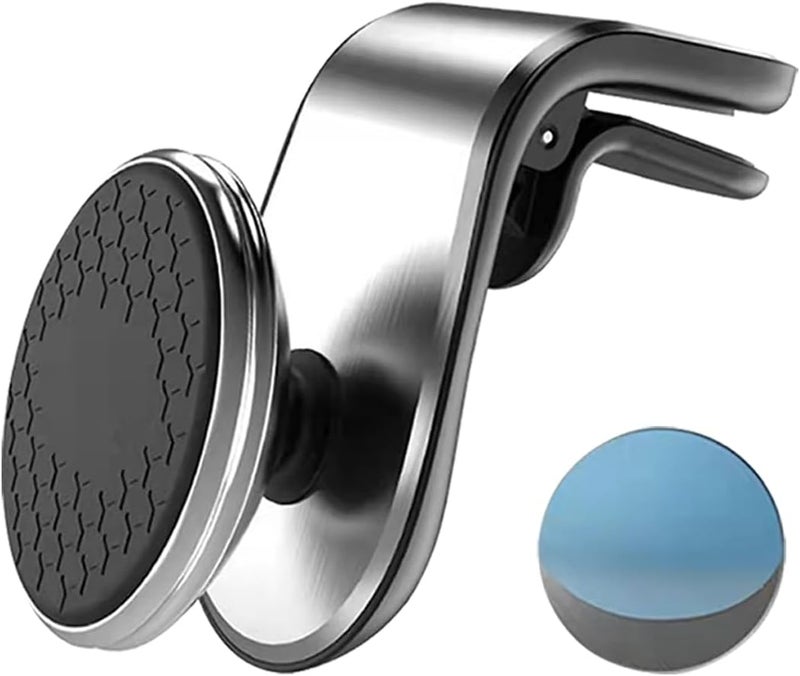 JNNJ Universal Magnetic Car Phone Holder Mount with 360° Rotation Air Vent Clip - Silver - Image 1