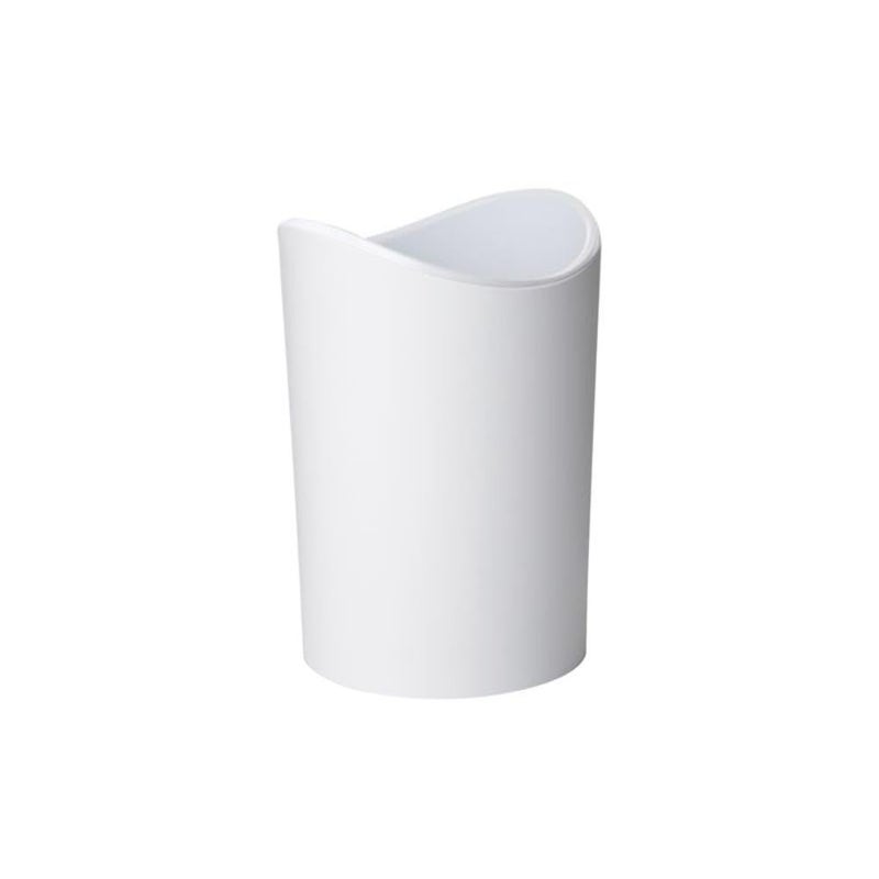 Superio MIni Bathroom Trash Can with Lid Modern White Mini Waste Bin with Swing Lid 1 12 Gallon 6 Liter Plastic Garbage Can for Kitchen Bathroom Bedroom Office Under Desk 1 White