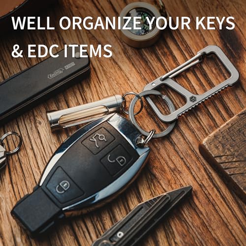 KeyUnity KM06 Keychain Carabiner Clip, Anti-Lost Quick Release Titanium Key Holder, 2 inch Key Organizer Heavy Duty for Men & Women - Image 4