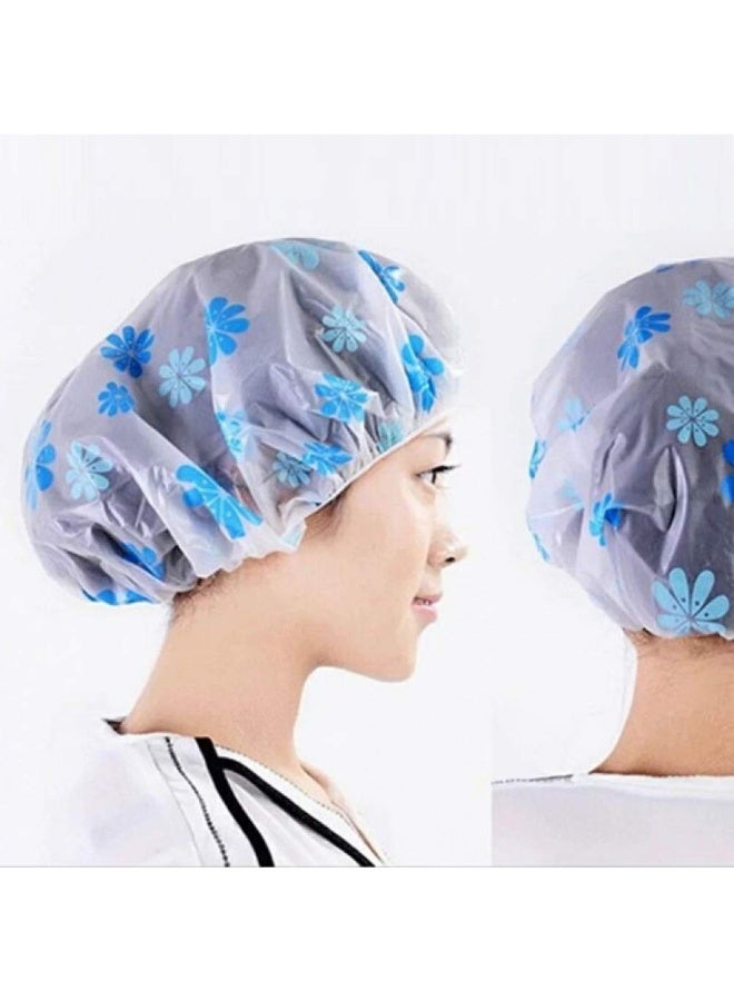 Waterproof Shower Cap 2PCS Reusable Elastic Bath Cap For Women And Men – Lightweight Waterproof Hair Cover For Shower, Spa, Salon, Hair Treatment And Travel - Image 5