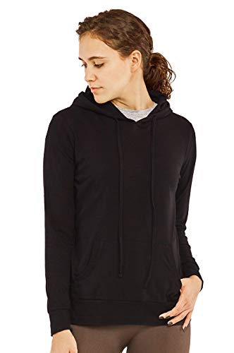 Sofra Women's Thin Cotton Pullover Hoodie Sweater (M, Black) - Image 5