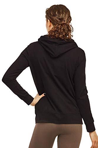 Sofra Women's Thin Cotton Pullover Hoodie Sweater (M, Black) - Image 4