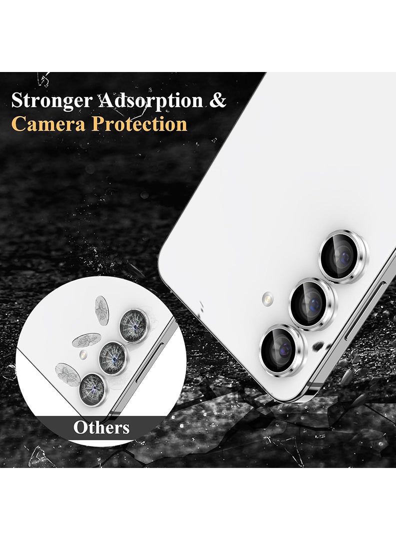 Theodor Samsung Galaxy S25 Plus 3 Pcs Camera Lens Protector With 9H Tempered HD Glass Camera Cover Anti Scratch Aluminum Alloy Camera Ring, Graphite - Image 4