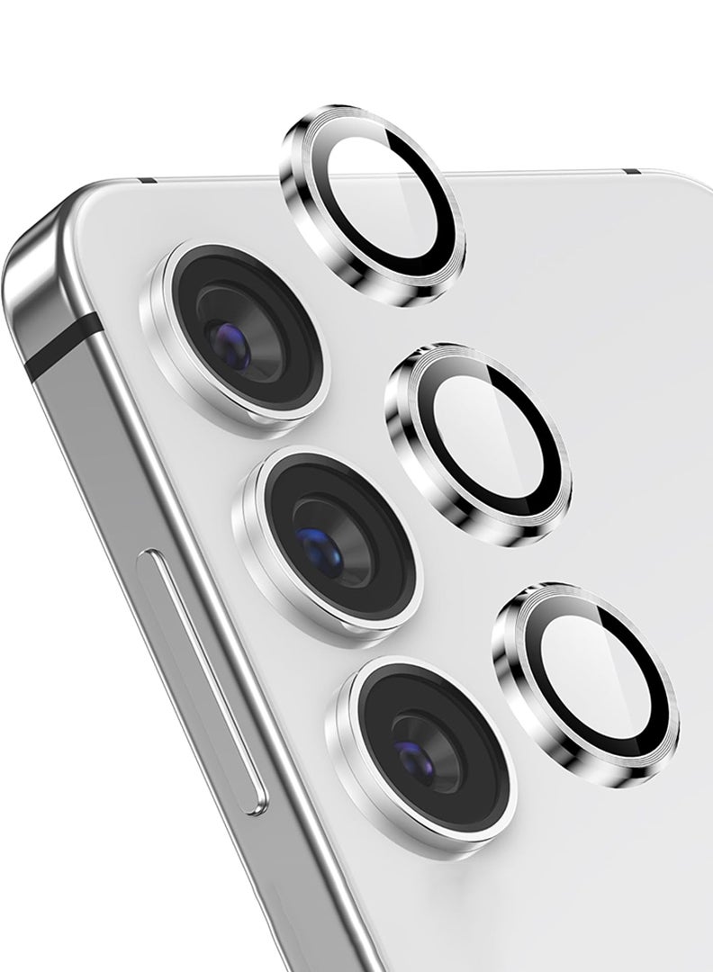 Theodor Samsung Galaxy S25 Plus 3 Pcs Camera Lens Protector With 9H Tempered HD Glass Camera Cover Anti Scratch Aluminum Alloy Camera Ring, Graphite - Image 1