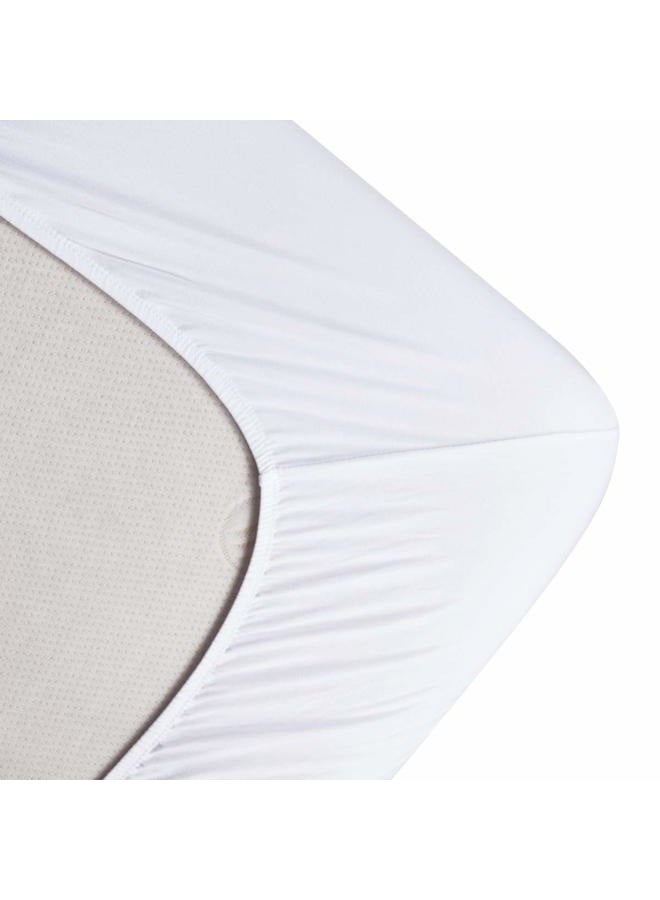 COSMOPLUS Fitted Sheet- Full Fitted Sheet Only（No Flat Sheet or Pillow Shams）,4 Way Stretch Micro-Knit,Snug Fit,Wrinkle Free,for Standard Mattress and Air Bed Mattress from 8” Up to 14”,White - Image 3