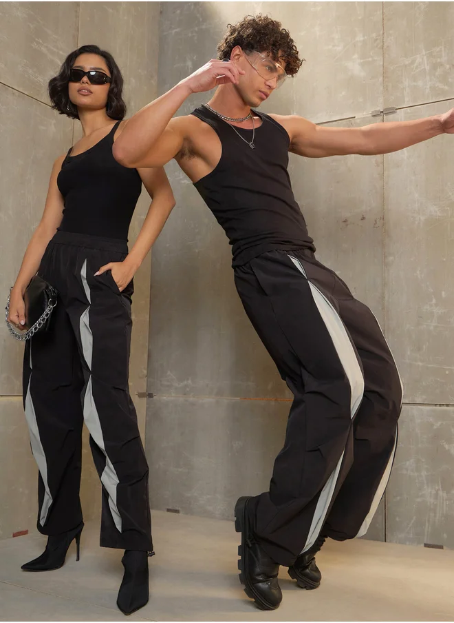 ساسافراس Front Invert Pleat Baggy Parachute Pants