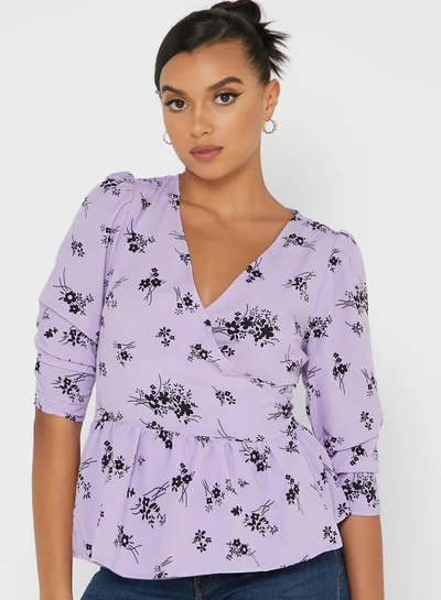 Ginger Printed Wrap Top