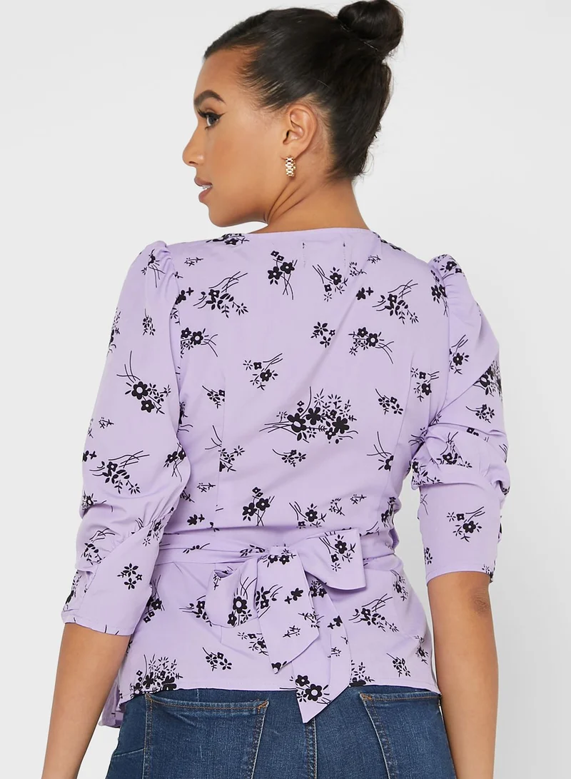 Ginger Printed Wrap Top