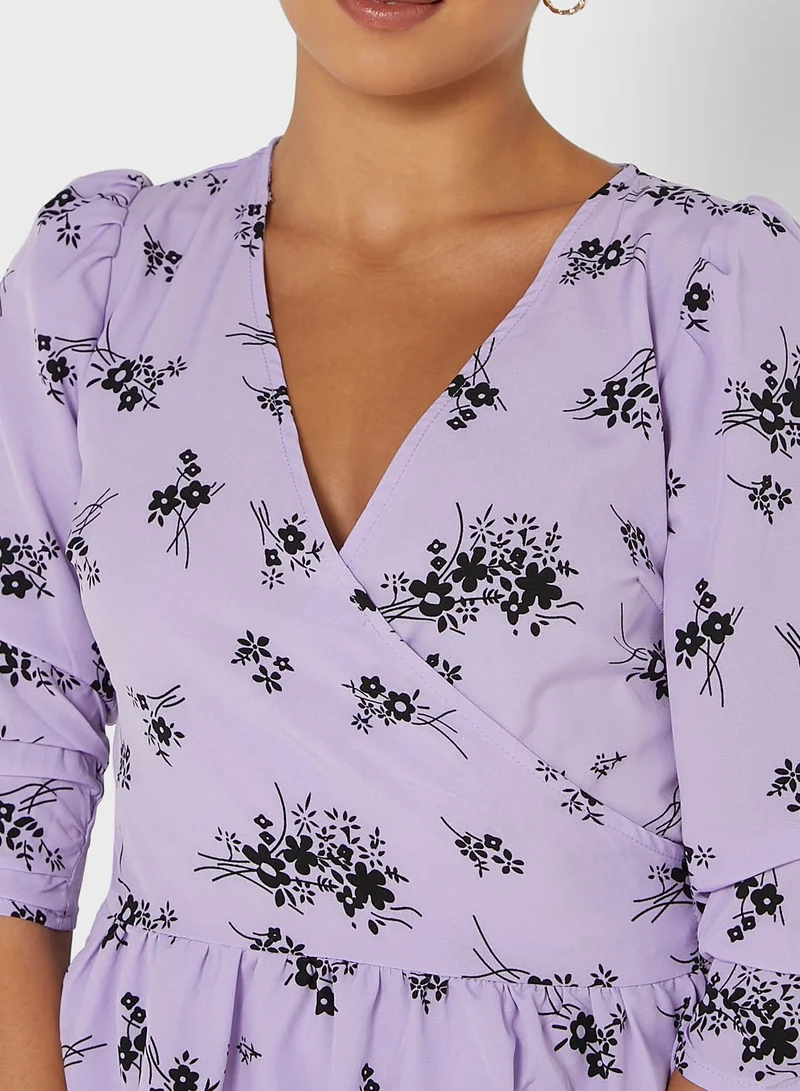 Ginger Printed Wrap Top