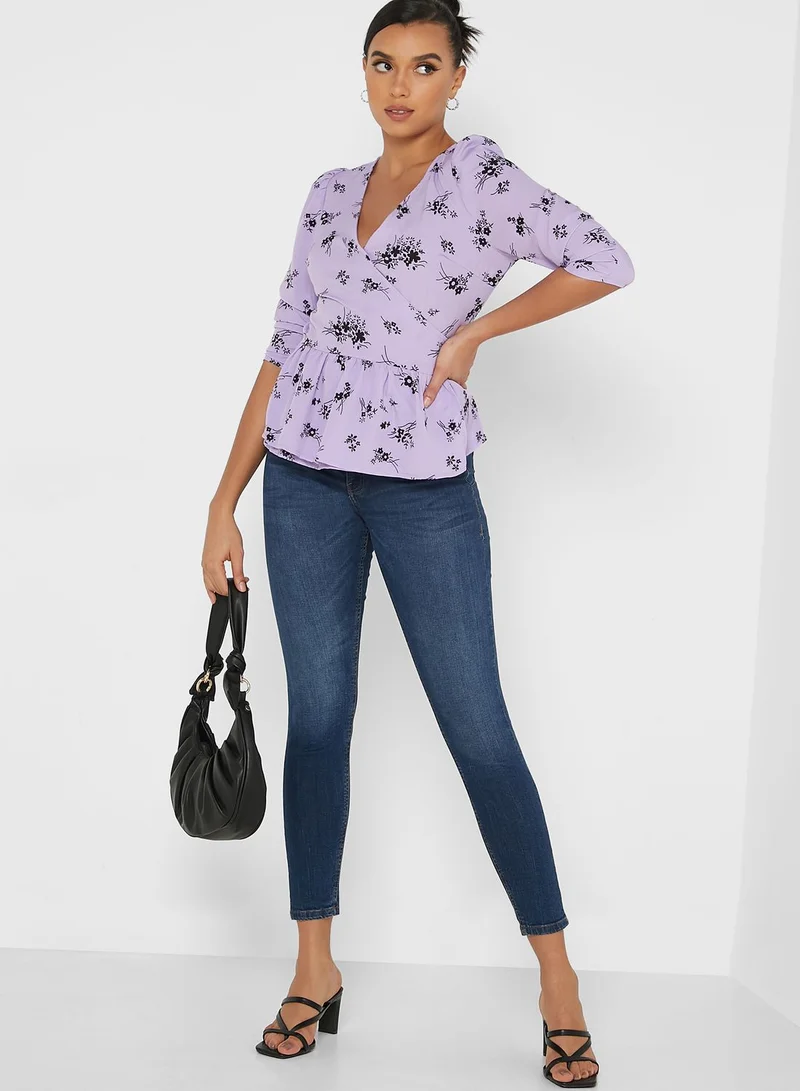 Ginger Printed Wrap Top