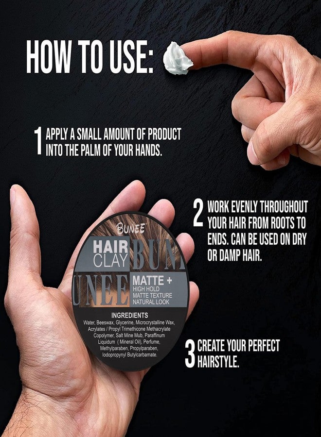 ZIBARBER Hair Clay，Super High Hold, Matte Finish，organic ingredients that promote hair and scalp health，For Natural Texture Hairstyles (100g) - Image 4
