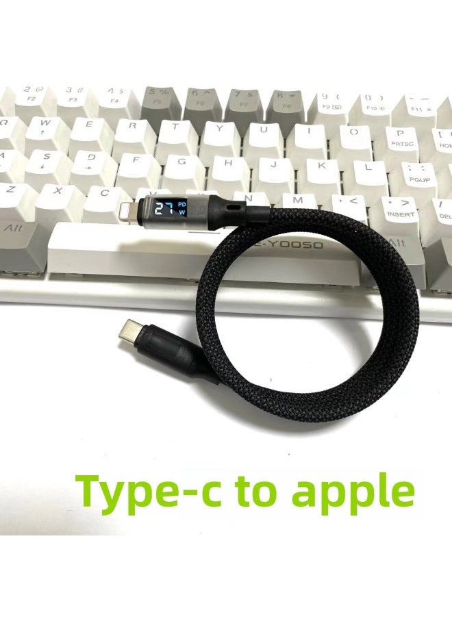 Generic - Smart Digital Display Magnetic Storage Data Cable 100W Fast Charging Cable Suitable For Android For Huawei For Iphone6/15 Mobile Phones-Color:1 M-Model:Black Magnetic Cable USB To For Iphone 12W [support 6-10]] - Image 1