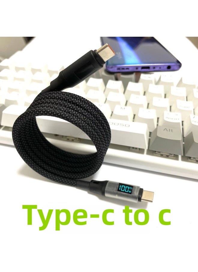 Generic - Smart Digital Display Magnetic Storage Data Cable 100W Fast Charging Cable Suitable For Android For Huawei For Iphone6/15 Mobile Phones-Color:1 M-Model:Black Magnetic Cable USB To For Iphone 12W [support 6-10]] - Image 1