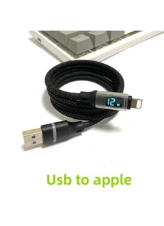 Smart Digital Display Magnetic Storage Data Cable 100W Fast Charging Cable Suitable For Android For Huawei For Iphone6/15 Mobile Phones-Color:1 M-Model:Black Magnetic Cable USB To For Iphone 12W [support 6-10]]