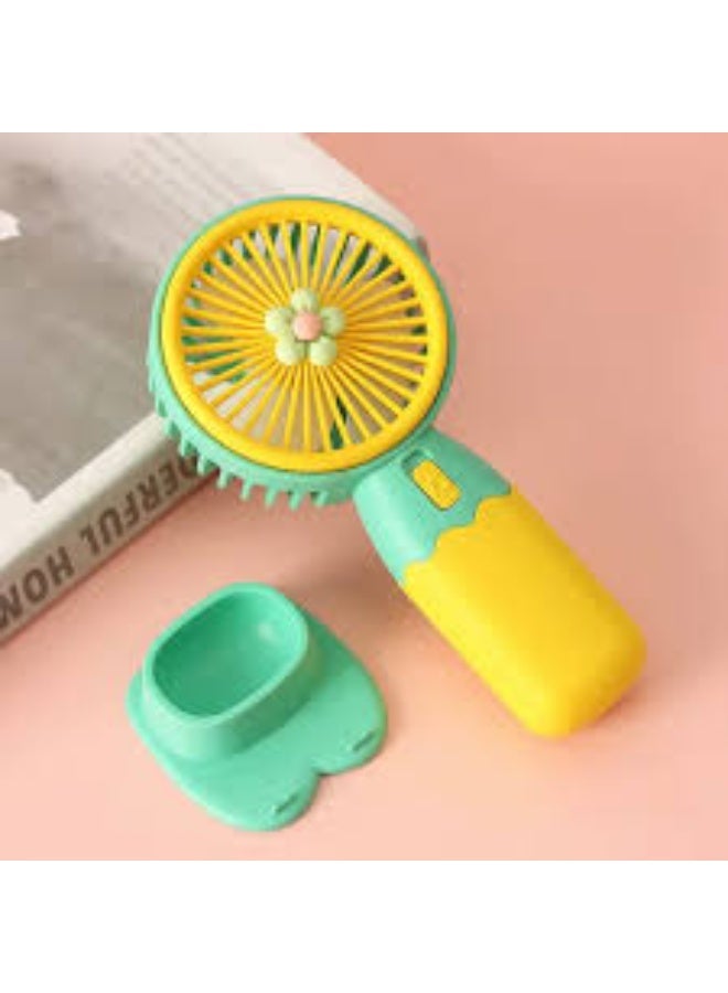 Portable Three Speed Setting USB Mini Handheld Fan With Stand Cradle - Image 5