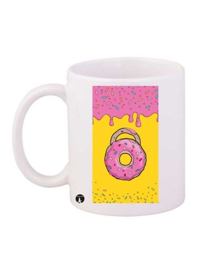 RKN Donut Printed Mug White/Pink/Yellow - Image 1