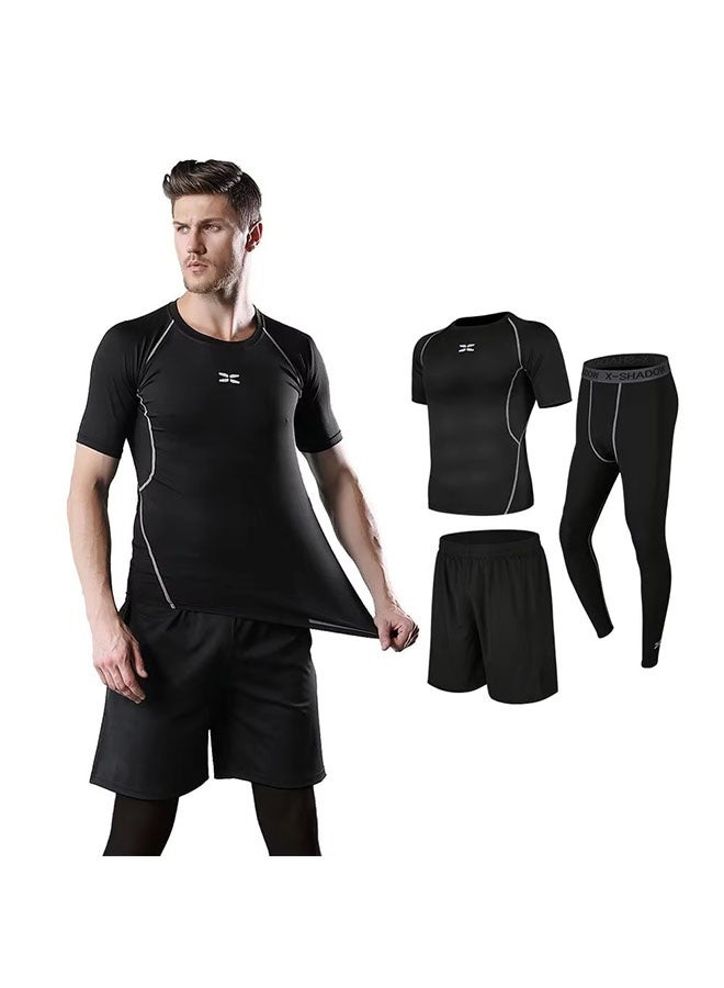 جوي شيك طقم رياضي أسود – ملابس رياضية قابلة للتنفس وسريعة الجفاف مناسبة للاستخدام اليومي، الجري، اليوغا، التمارين، كرة السلة والأنشطة الخارجية - Image 2