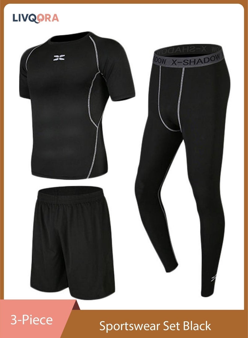 LIVQORA Sportswear Set Black – Breathable Quick-Dry Activewear Outfit for Daily Wear, Jogging, Yoga, Exercise, Basketball & Outdoor Activities - Image 1
