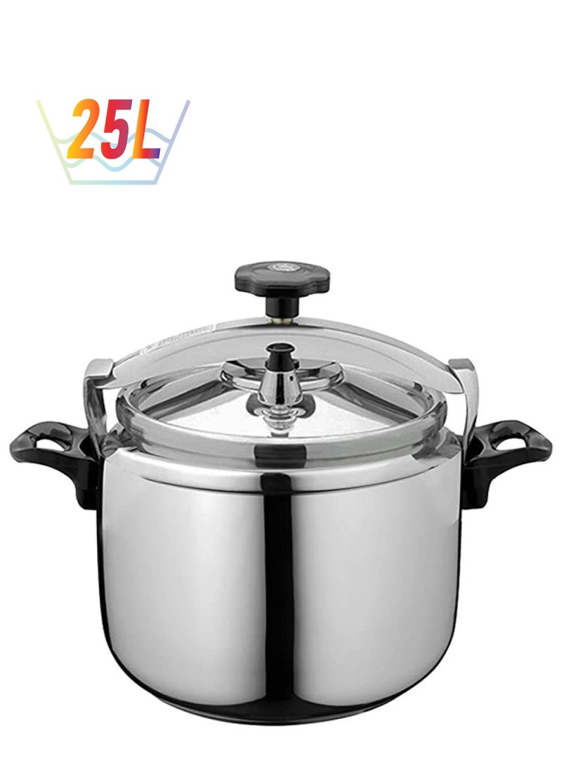 BLACKSTONE 25L Aluminum Eco Home Kitchen Pressure Cooker with Lid for Fast Cooking Dishwasher Safe Induction Compatible Large Capacity Silver Stew Pot - Image 1
