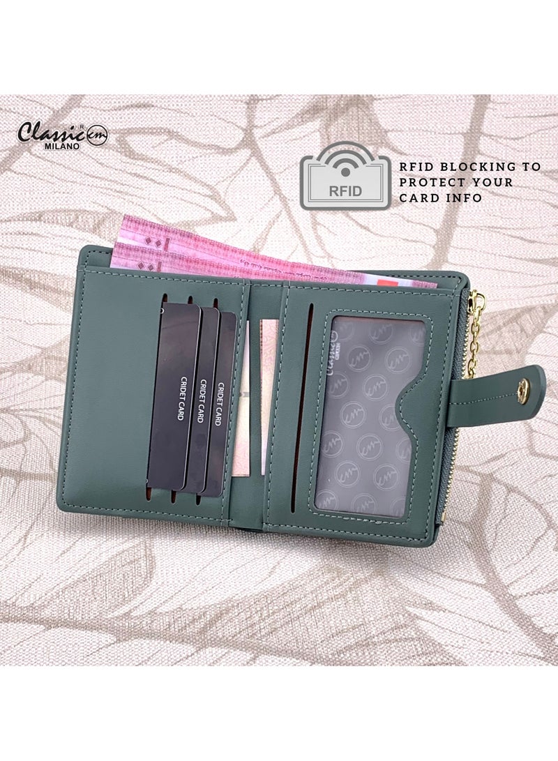 Classic Milano Premium Faux Leather Wallet for Women with Coin Zip | Ladies Wallet Stylish Card Holder Purse | Slim Women's Wallet for Daily Use, Travel, and Gifting - Image 4