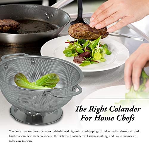 Bellemain مصفاة معدنية بيلمان سعة 3 لتر مع مقبض | مصفاة للمكرونة، السباغيتي، التوت، الفواكه، الخضروات، ومصفاة الطعام في المطبخ | وعاء مصفاة من الفولاذ المقاوم للصدأ 18/8 | مصفاة للطبخ، مصفاة منخل - Image 3