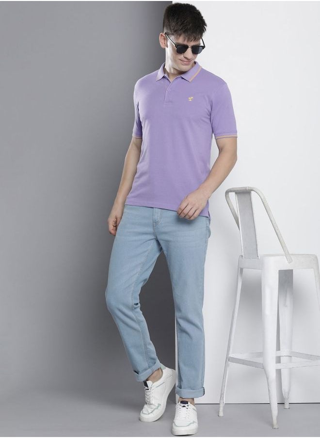 The Indian Garage Co Men Slim Fit Solid Polo Collar Tshirt  - Image 4