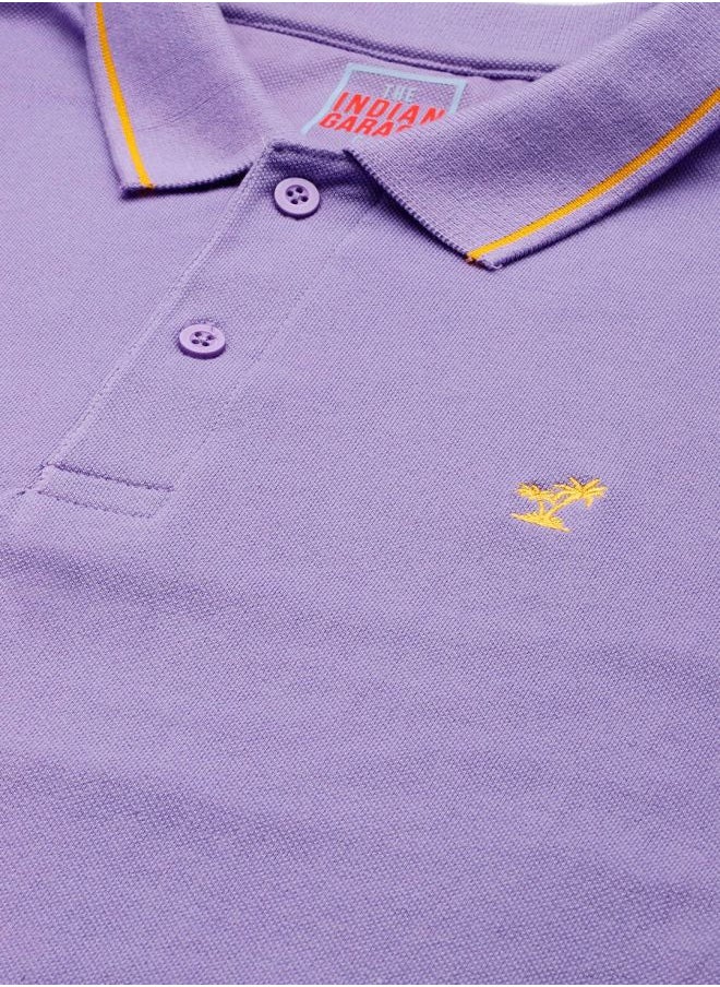 The Indian Garage Co Men Slim Fit Solid Polo Collar Tshirt  - Image 3