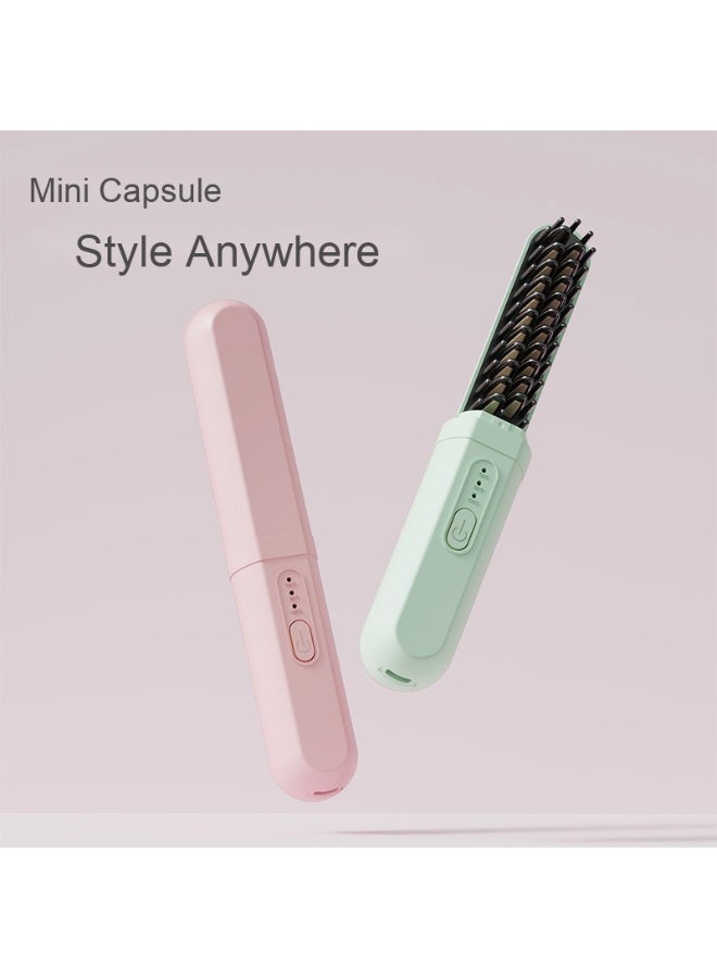 Wireless Hair Straightening Comb Negative Ions Do Not Hurt Hair Portable Mini Curling Iron Curling Iron Splint Electric Comb - Image 2