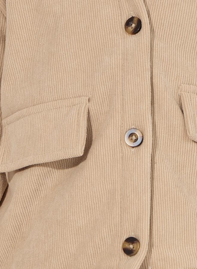 Styli Teddy Faux Fur Trim Thermal Lined Corduroy Jacket  - Image 3