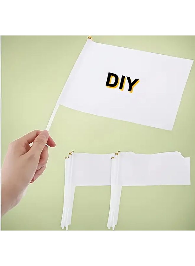 25 Pcs Sublimation Flags Blank Fabric Handheld Banners For Events Celebrations - Image 1