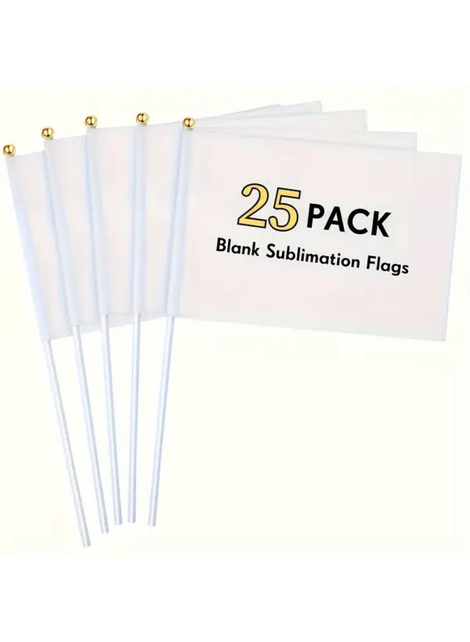 25 Pcs Sublimation Flags Blank Fabric Handheld Banners For Events Celebrations - Image 5