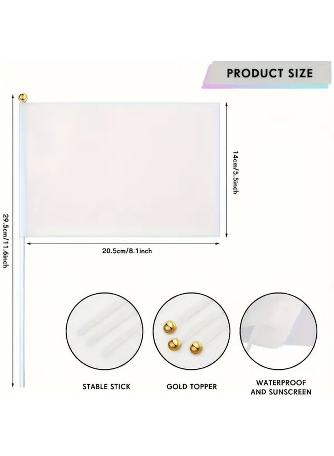 25 Pcs Sublimation Flags Blank Fabric Handheld Banners For Events Celebrations - Image 2
