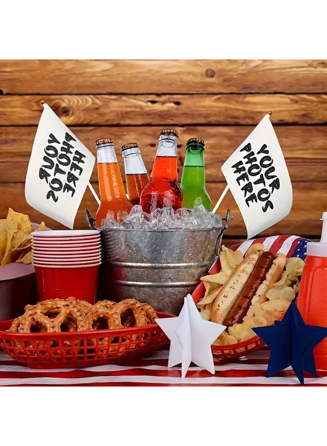 25 Pcs Sublimation Flags Blank Fabric Handheld Banners For Events Celebrations - Image 3