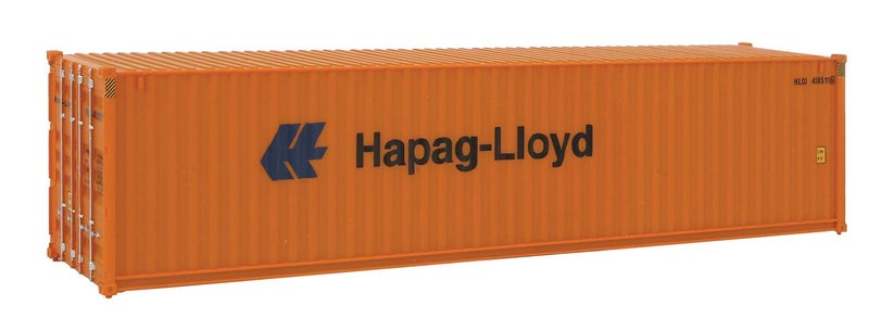 Walthers SceneMaster HO Scale Model of Hapag Lloyd (Orange, Blue) 40' Hi Cube Corrugated Side Container,949-8254 - Image 1