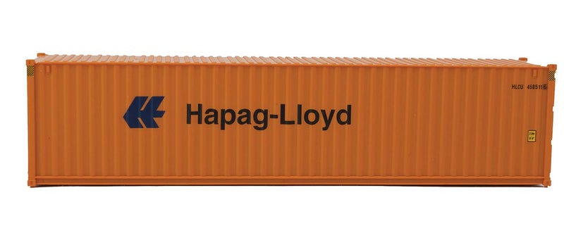 Walthers SceneMaster HO Scale Model of Hapag Lloyd (Orange, Blue) 40' Hi Cube Corrugated Side Container,949-8254 - Image 4