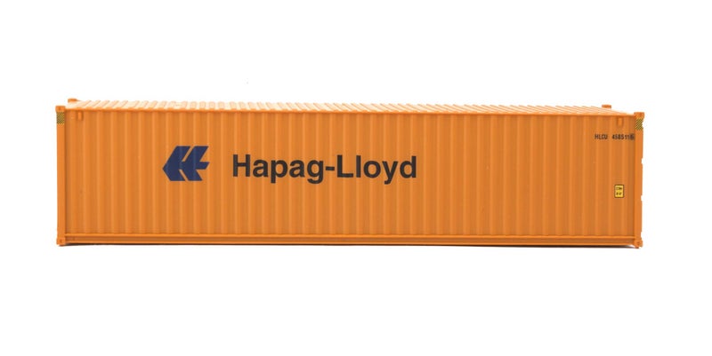 Walthers SceneMaster HO Scale Model of Hapag Lloyd (Orange, Blue) 40' Hi Cube Corrugated Side Container,949-8254 - Image 5