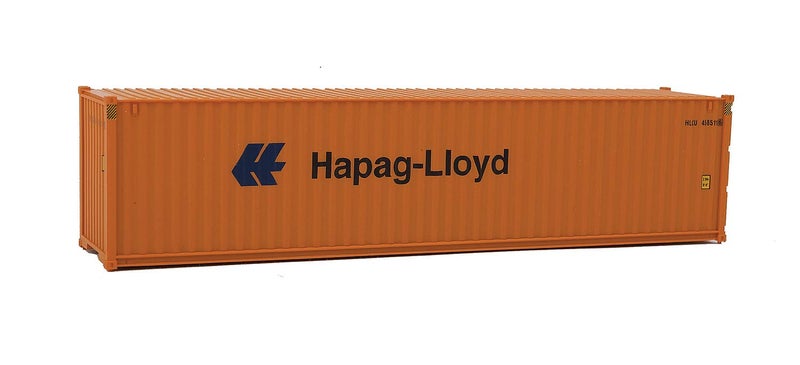 Walthers SceneMaster HO Scale Model of Hapag Lloyd (Orange, Blue) 40' Hi Cube Corrugated Side Container,949-8254 - Image 2