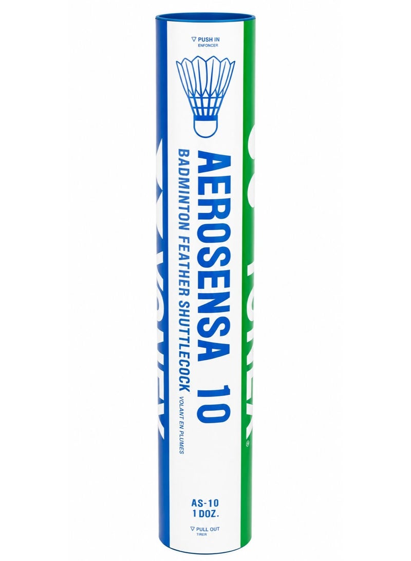 Yonex Aerosensa 10 AS-10 Badminton Feather Shuttlecock Tube 1 Dozen White