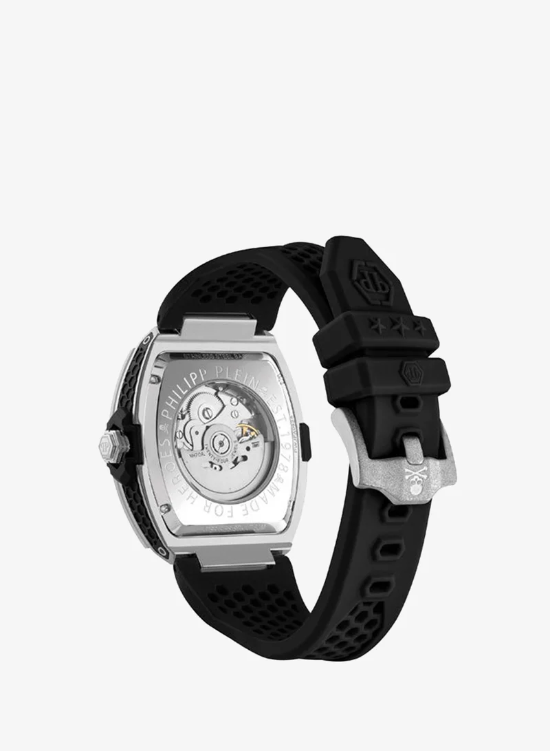 فيليب بلين The Skeleton Frosted Silicone Strap Automatic Watch for Men, 29mm