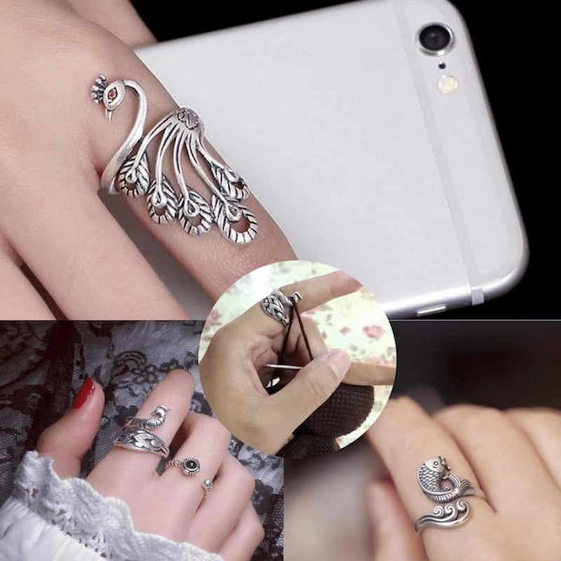 Ubuymart Crochet Ring, Adjustable Crochet Accessories Crochet Stuff Crochet Ring for Finger Yarn Guide Knitting Accessories Crochet Tension Rings for Crocheting,Crochet Tools for Mother Grandma Gifts- Multicolor 7 Pack - Image 5