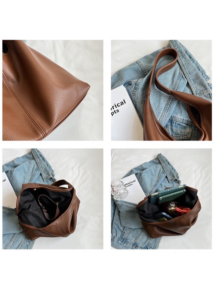 DUNISO Women's Shoulder Tote Bag Faux Leather Handbag for Women Large Capacity Messenger Fashionable Travel Shoulder Bag for Ladies Girls College Students - Image 3