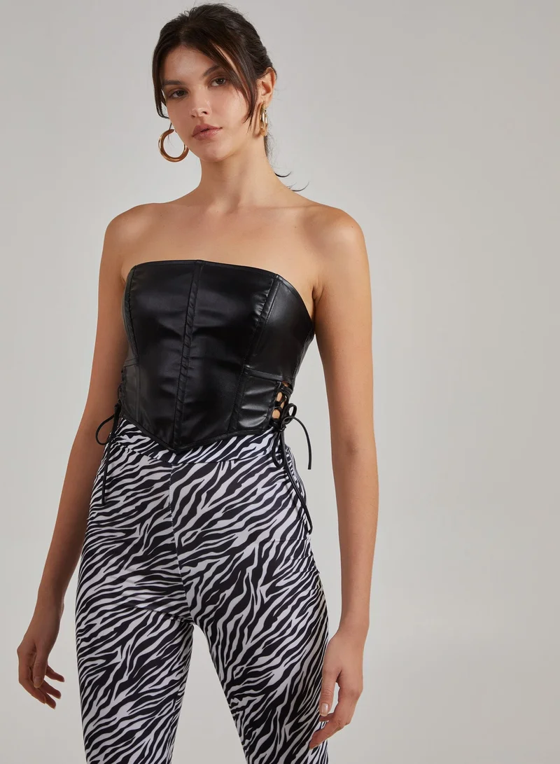 Pink Vanilla Premium Leather Look Corset
