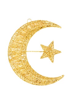 Hilalful HilalFul Hilal And Star Golden Threads Light | Light Decoration for Home, Office, Restaurants | Indoor/Outdoor Decorative Lighting | For Living Room, Balcony, Patio in Ramadan, Eid | Warm White Light  - Image 1