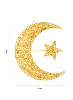 Hilalful HilalFul Hilal And Star Golden Threads Light | Light Decoration for Home, Office, Restaurants | Indoor/Outdoor Decorative Lighting | For Living Room, Balcony, Patio in Ramadan, Eid | Warm White Light  - Image 2