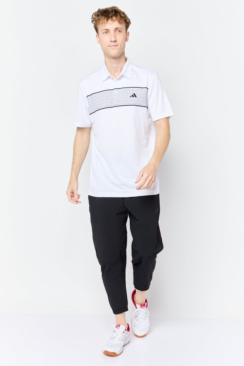 Adidas Men Sportswear Fit Short Sleeve Golf Polo Shirt, White  - Image 2